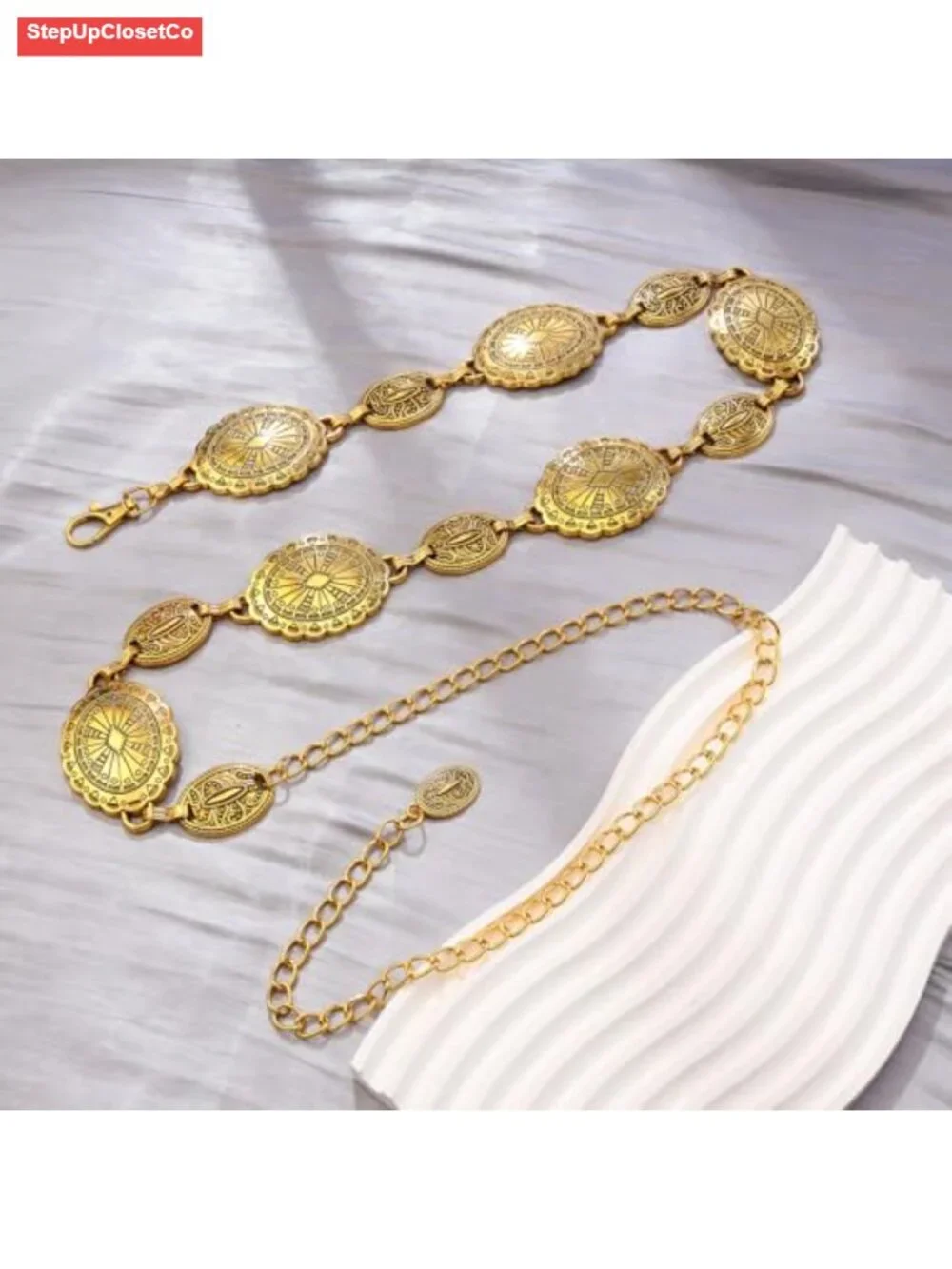 Waist Chain Belt Women Bohemian Western Concho Charms Link Belts
